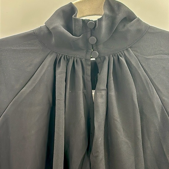 Madewell Turtleneck Long-Sleeve Top in Chiffon in True black size S NWT NT228 - Picture 9 of 15